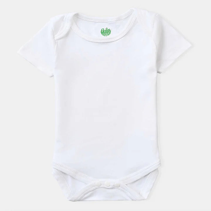 INFANT BOYS COTTON INTERLOCK ROMPER BASIC-WHITE