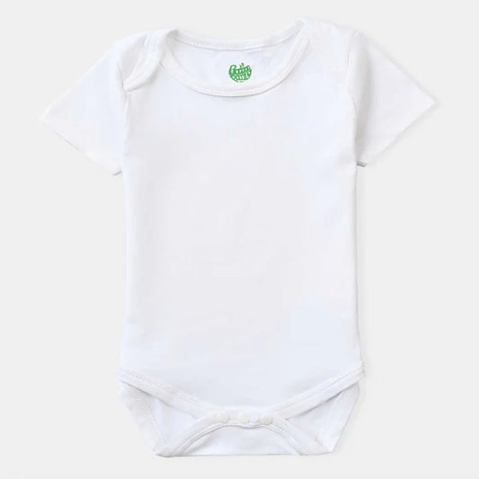 INFANT BOYS COTTON INTERLOCK ROMPER BASIC-WHITE