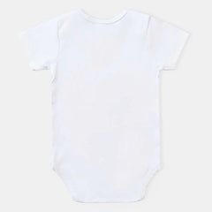 INFANT BOYS COTTON INTERLOCK ROMPER BASIC-WHITE