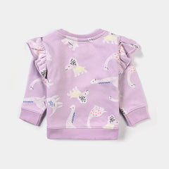 INFANT GIRLS FLEECE KNITTED SUIT DINO-L.PURPLE