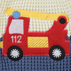 INFANT BOYS ACRYLIC SWEATER FIRE VAN-MULTI